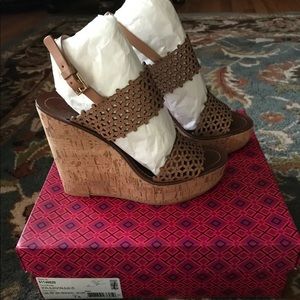 Tory Burch Cork Wedge Sandal Sz 7.5